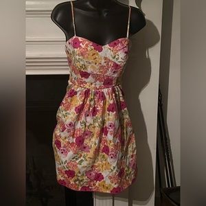 Trixxi spaghetti strapped floral dress with tulle